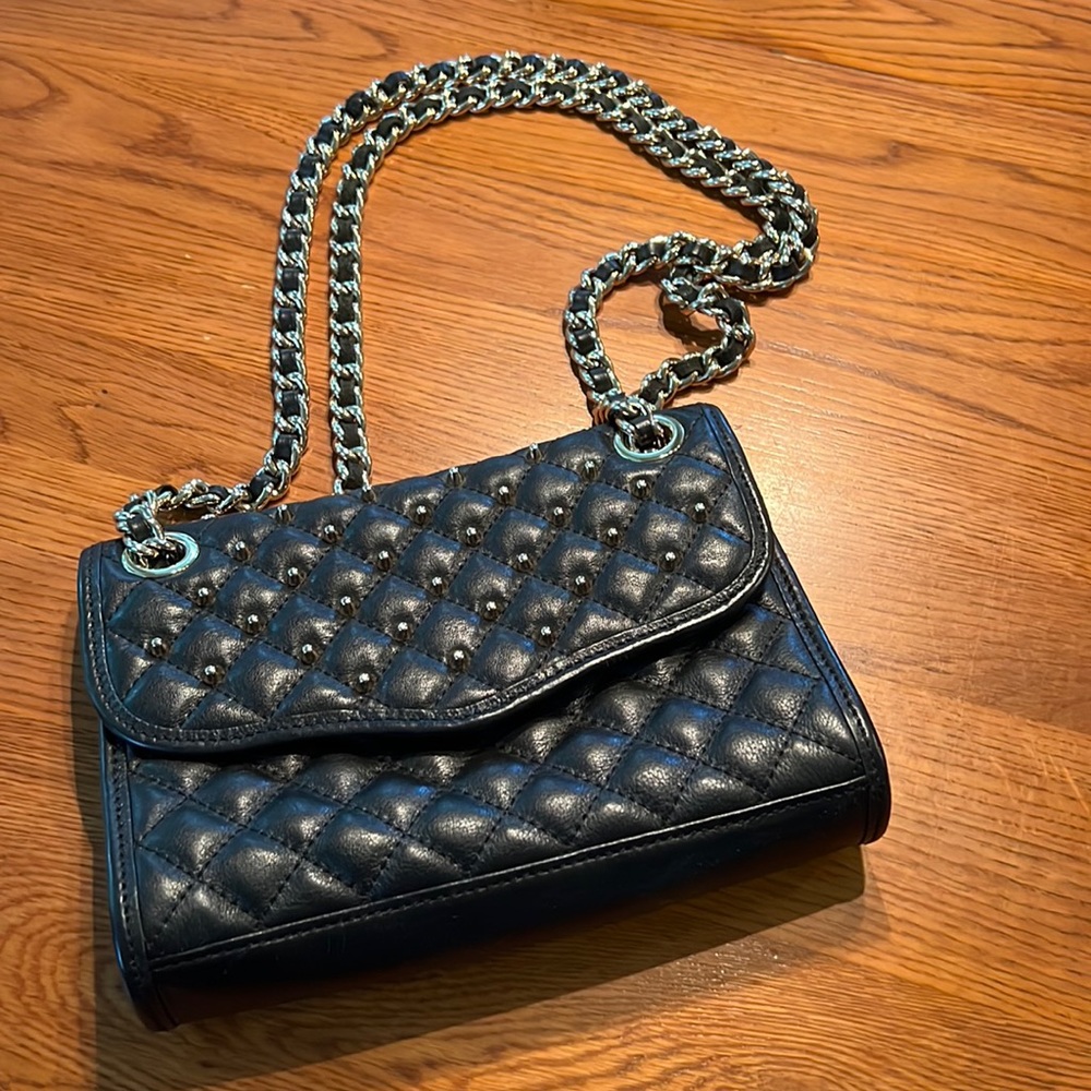 EUC! Rebecca Minkoff black leather studded purse